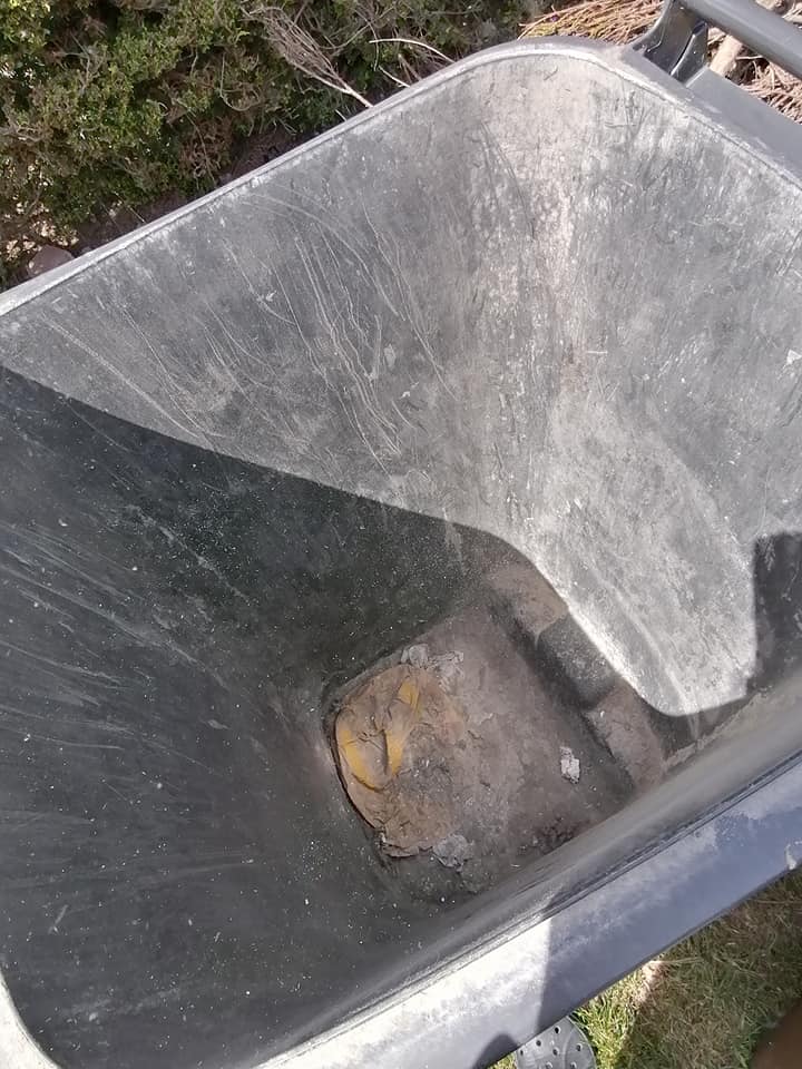 Wheelie bin before cleaning