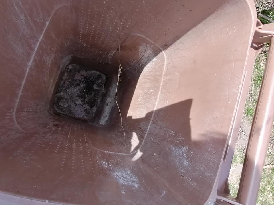 Brown bin before cleaning