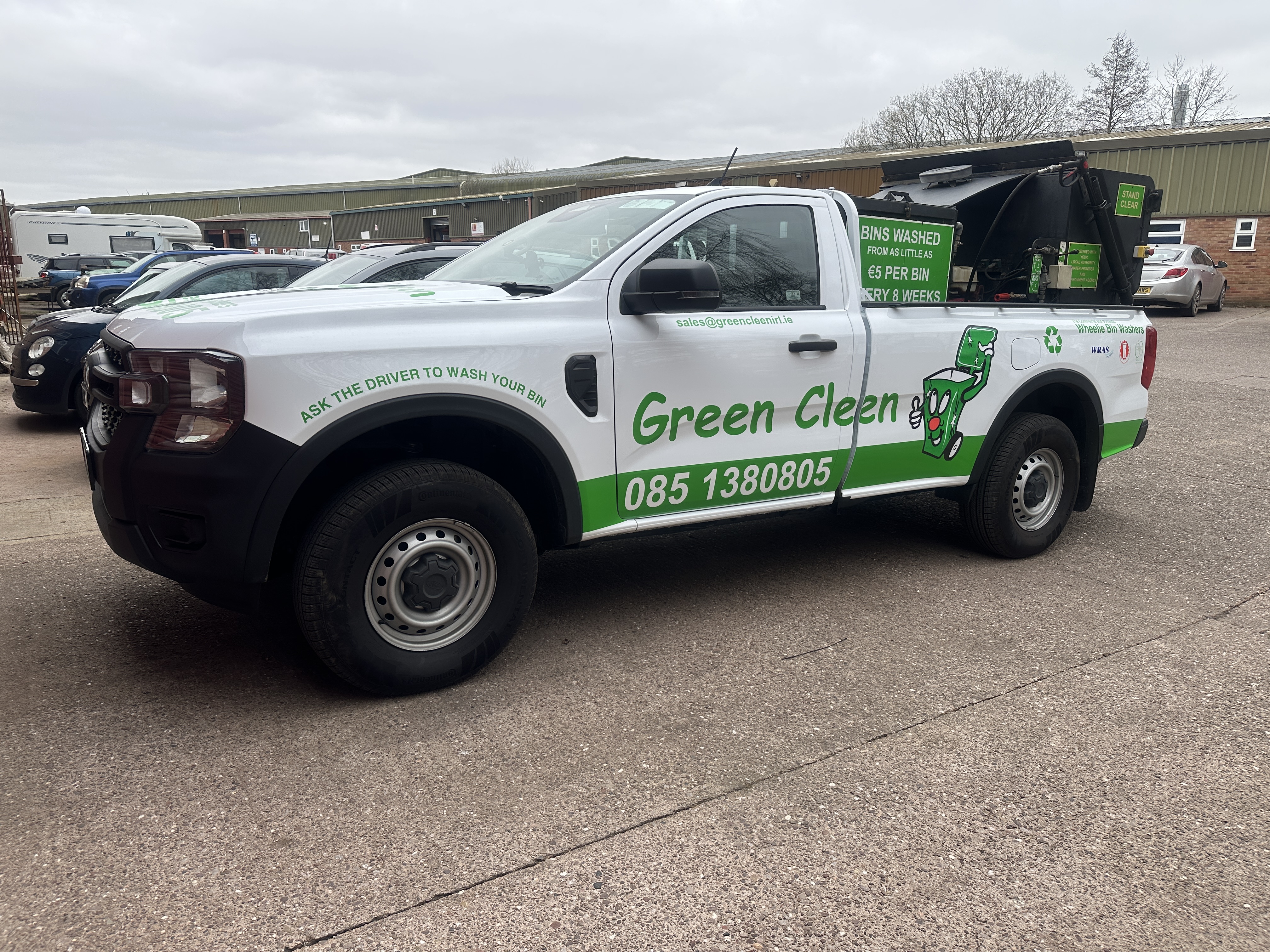 Green Cleen Dublin wheelie bin cleaning van